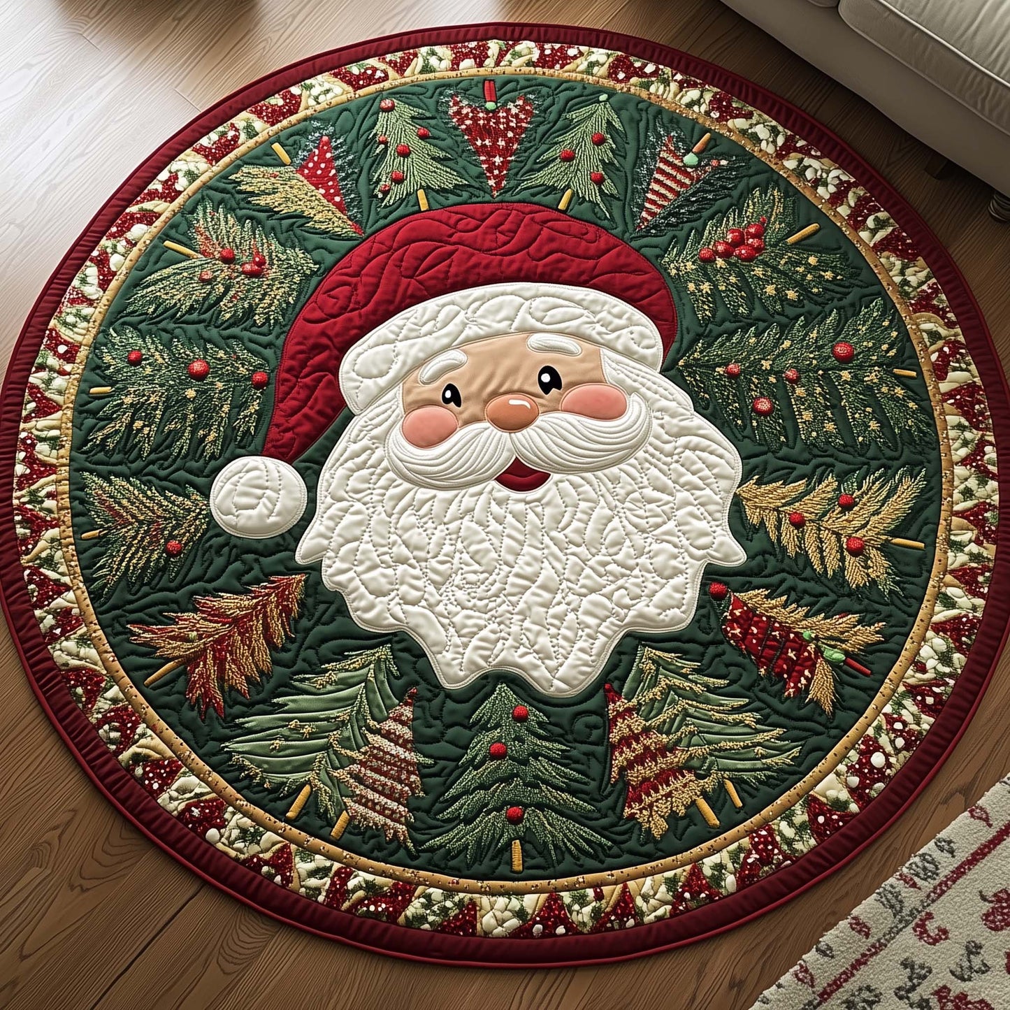 Santa Charm Quilted Round Mat GFTOYC1447