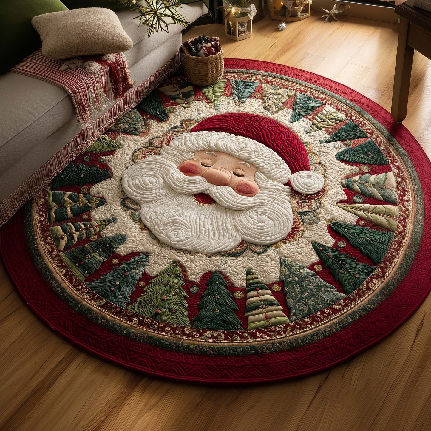 Santa Charm Quilted Round Mat GFTOYC1450