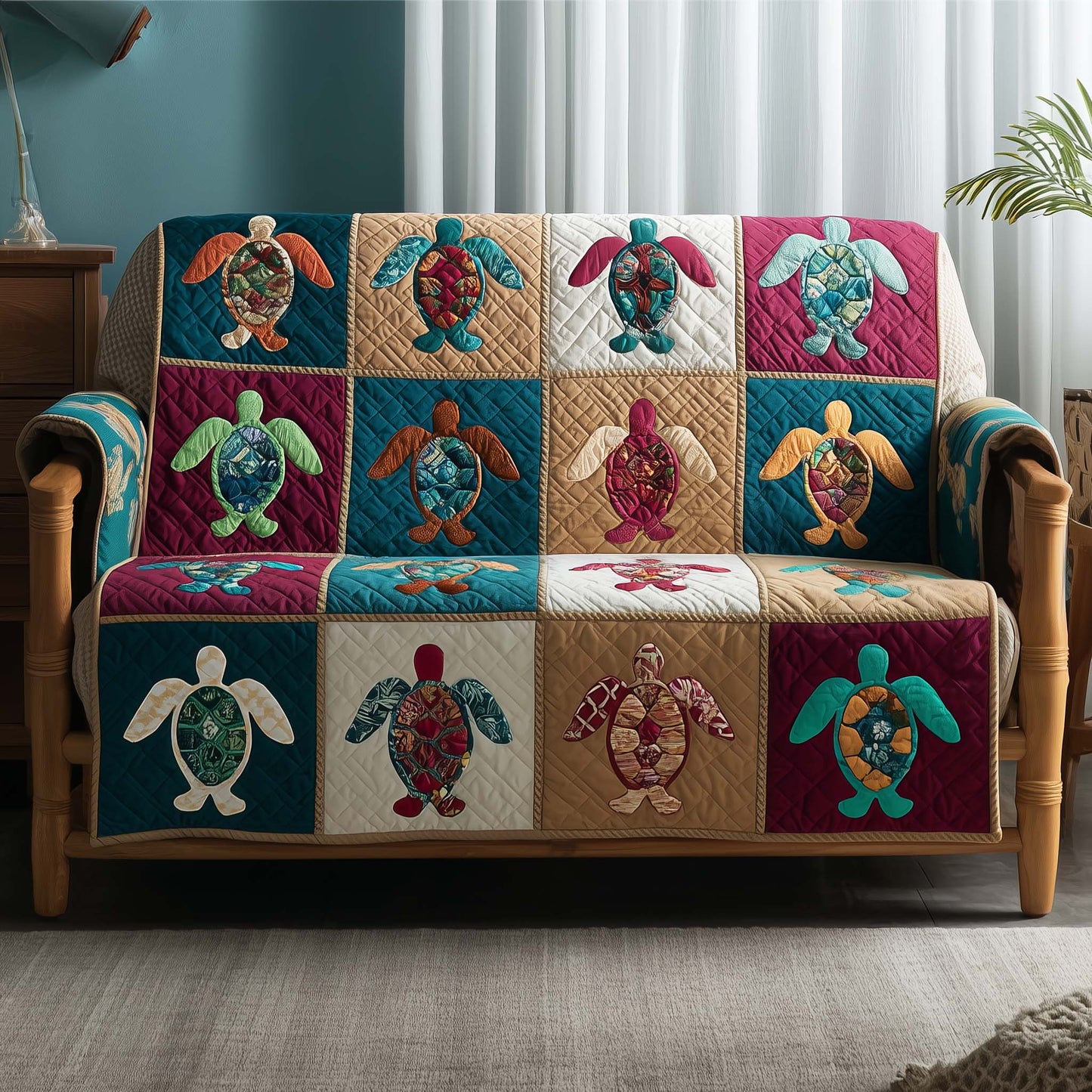 Sea Turtle Quilted Sofa Cover GFTOYC1464