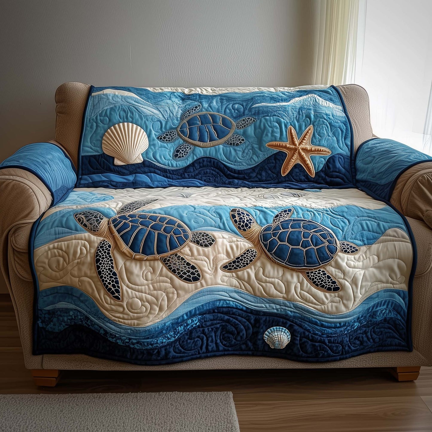 Sea Turtle Quilted Sofa Cover GFTOYC1465