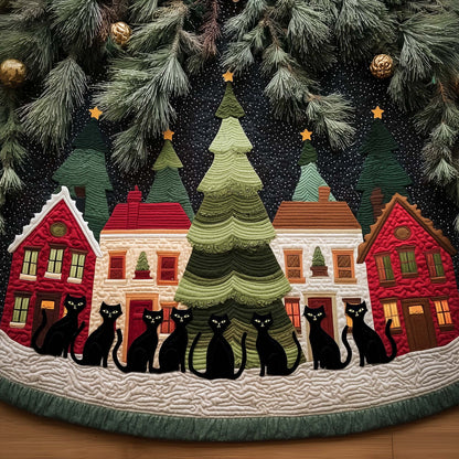 Midnight Cat Quilted Tree Skirt GFTOYC1492