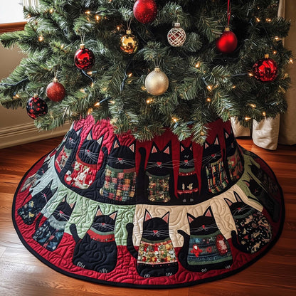 Midnight Cat Quilted Tree Skirt GFTOYC1494