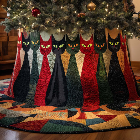 Midnight Cat Quilted Tree Skirt GFTOYC1495