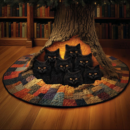 Midnight Cat Quilted Tree Skirt GFTOYC1497