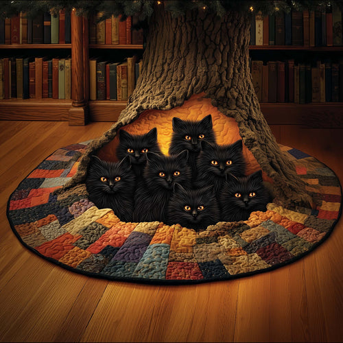 Midnight Cat Quilted Tree Skirt GFTOYC1497