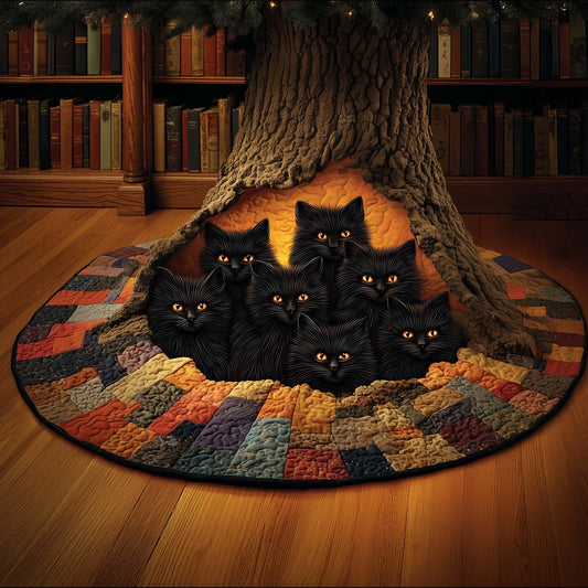 Midnight Cat Quilted Tree Skirt GFTOYC1497