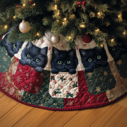 Midnight Cat Quilted Tree Skirt GFTOYC1498