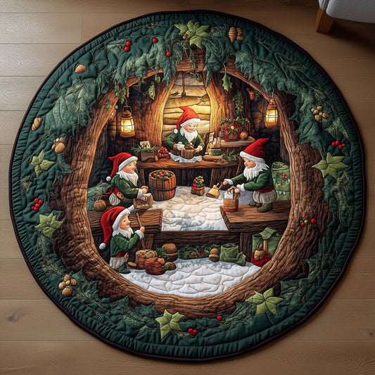 Elves Working Quilted Round Mat GFTOYC1508