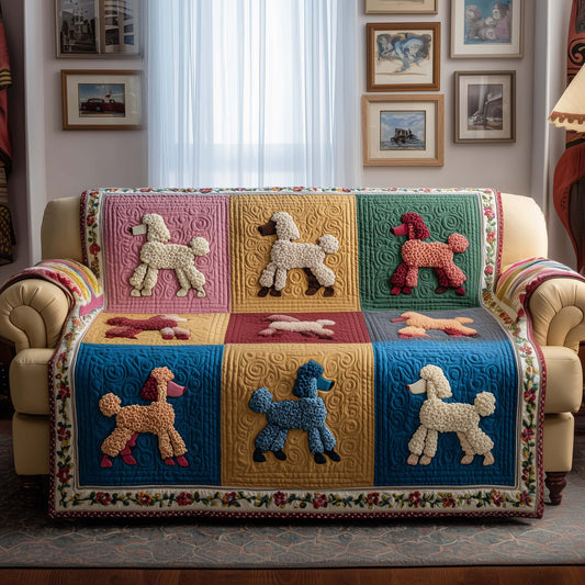 Poodle Charm Quilted Sofa Cover GFTOYC1512