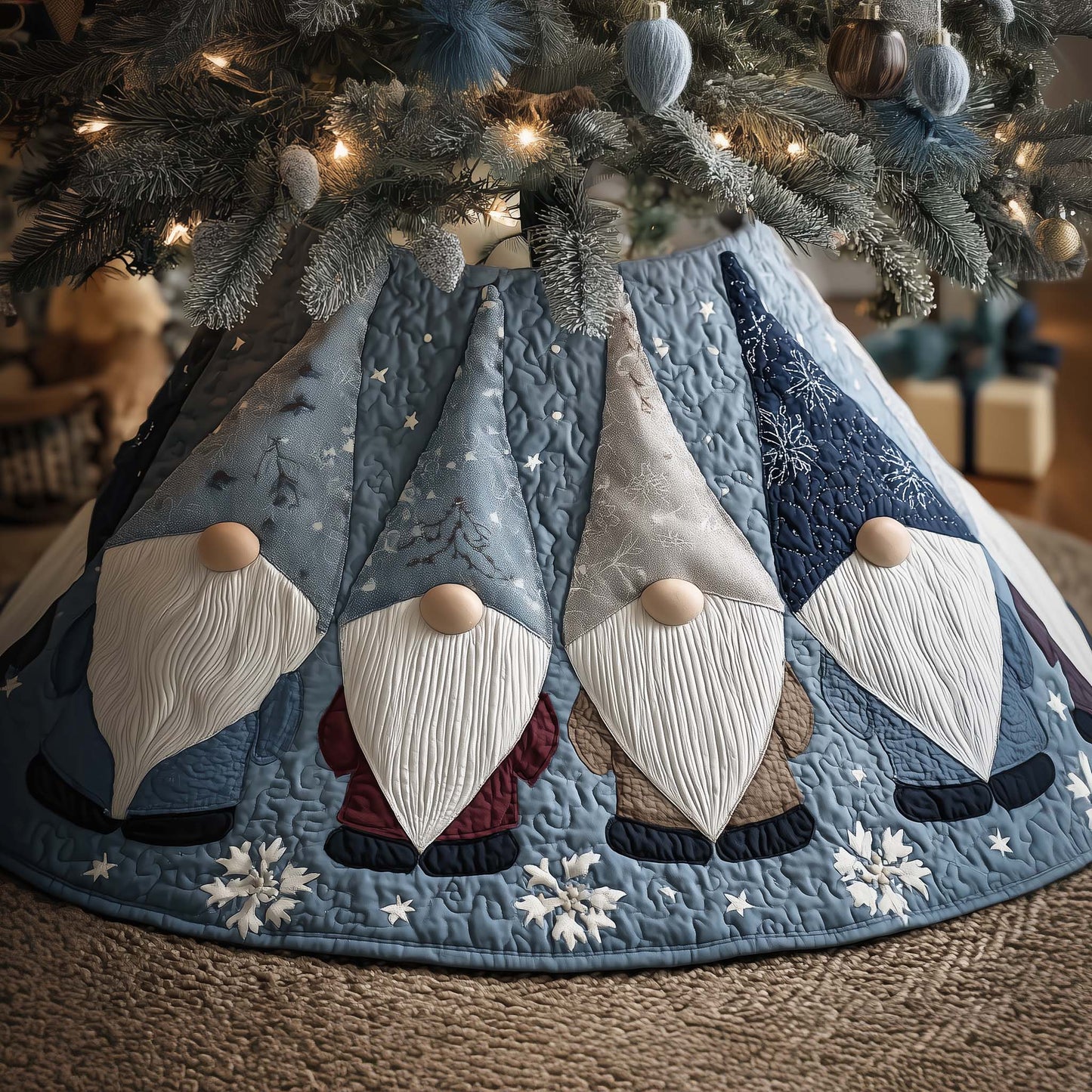 Merry Gnome Quilted Tree Skirt GFTOYC1537