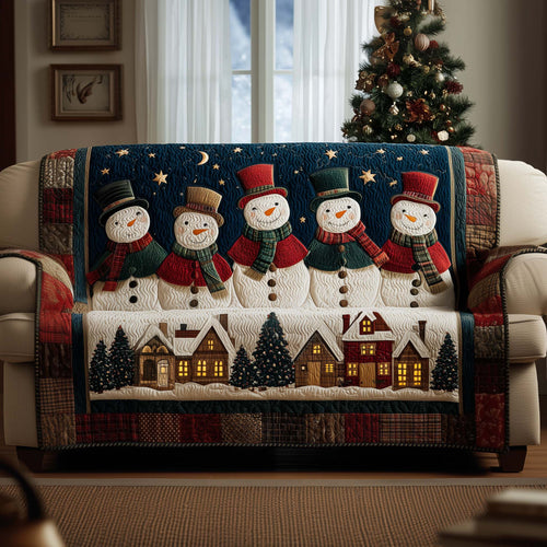 Cheerful Snowman Quilted Sofa Cover GFTOYC1542