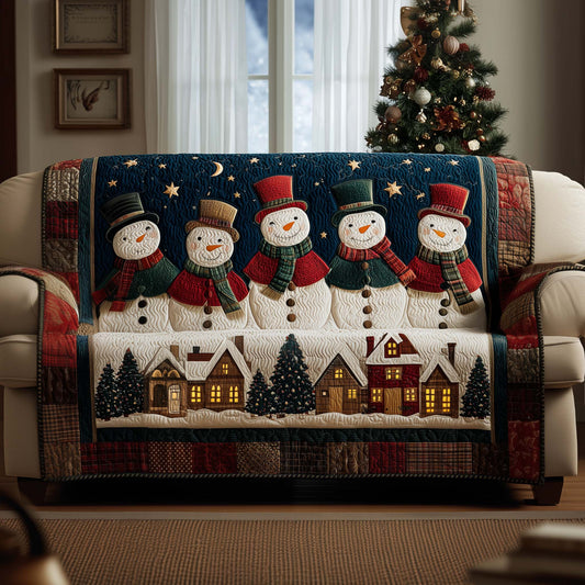 Cheerful Snowman Quilted Sofa Cover GFTOYC1542