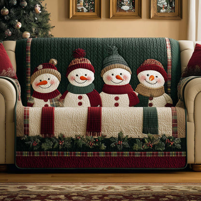 Cheerful Snowman Quilted Sofa Cover GFTOYC1543