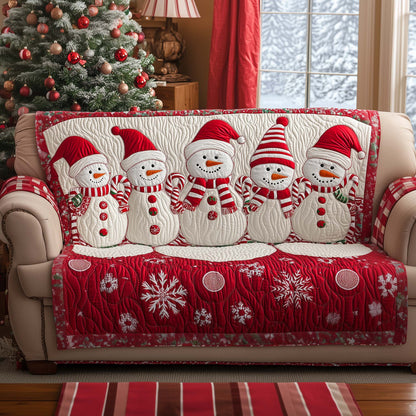 Cheerful Snowman Quilted Sofa Cover GFTOYC1544