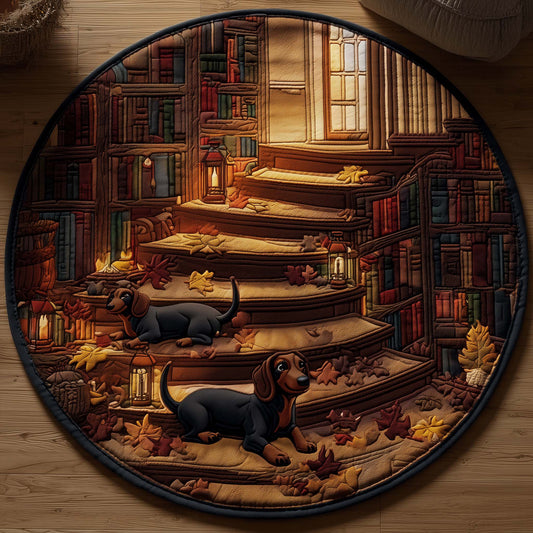 Curious Dachshund Quilted Round Mat GFTOYC1555