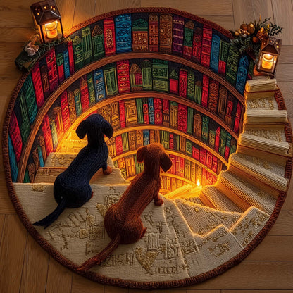 Curious Dachshund Quilted Round Mat GFTOYC1556