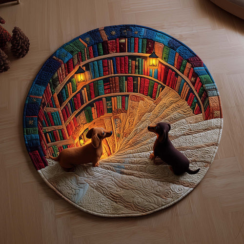 Curious Dachshund Quilted Round Mat GFTOYC1558