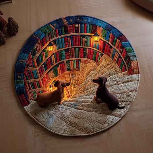 Curious Dachshund Quilted Round Mat GFTOYC1558