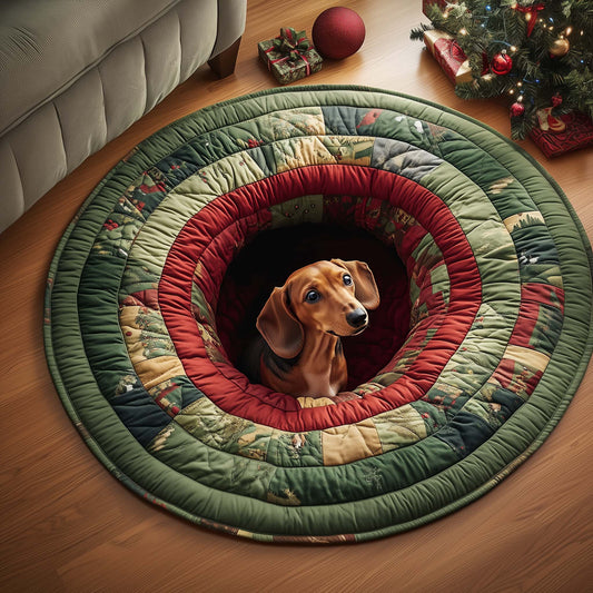 Curious Dachshund Quilted Round Mat GFTOYC1559