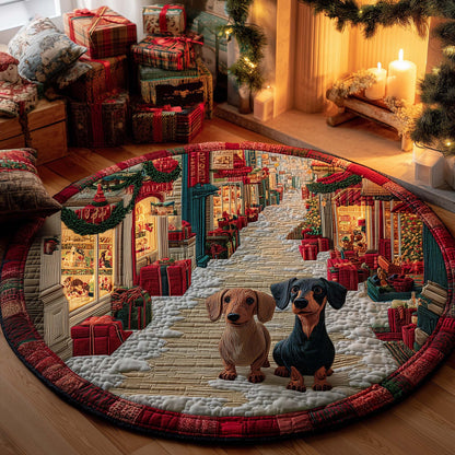 Curious Dachshund Quilted Round Mat GFTOYC1560