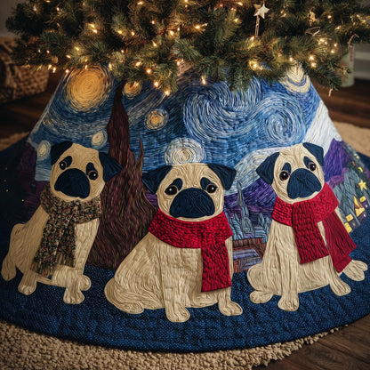 Chubby Pug Quilted Tree Skirt GFTOYC1563