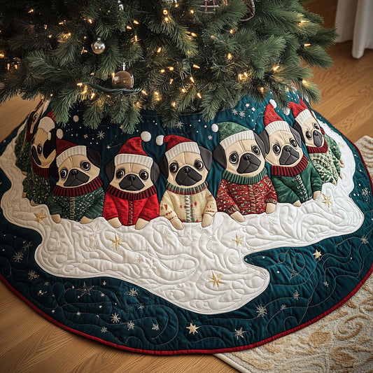 Chubby Pug Quilted Tree Skirt GFTOYC1565