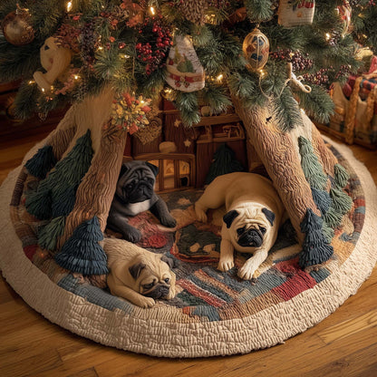 Chubby Pug Quilted Tree Skirt GFTOYC1566