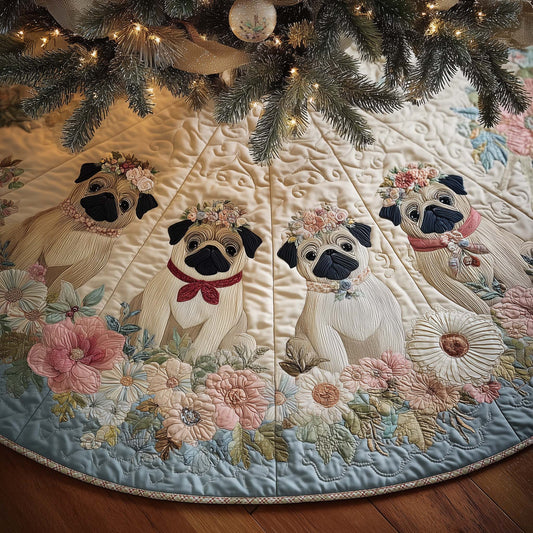Chubby Pug Quilted Tree Skirt GFTOYC1567