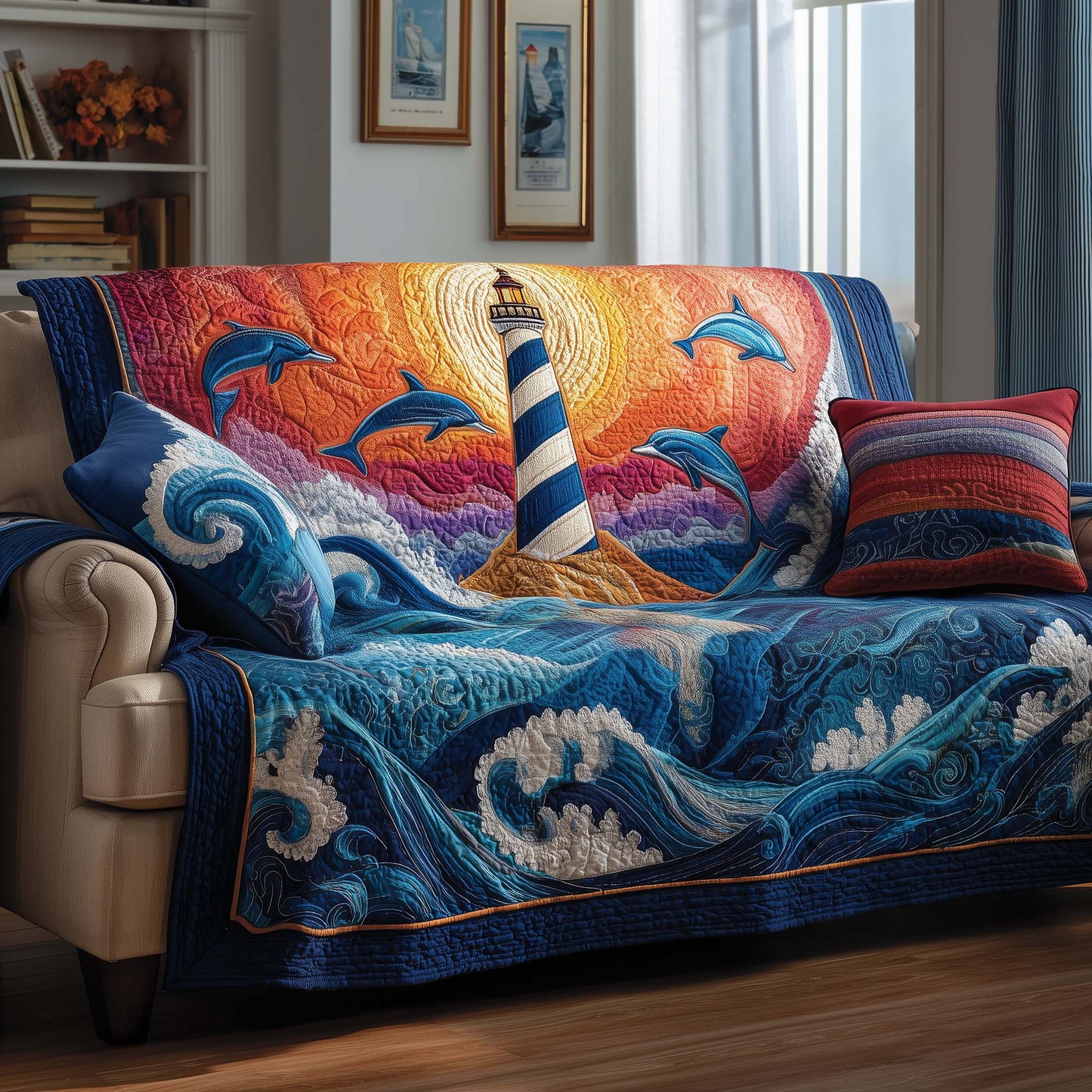 Peace Light Quilted Sofa Cover GFTOYC1571