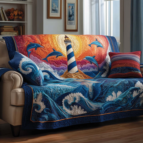 Peace Light Quilted Sofa Cover GFTOYC1571