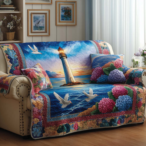 Peace Light Quilted Sofa Cover GFTOYC1573