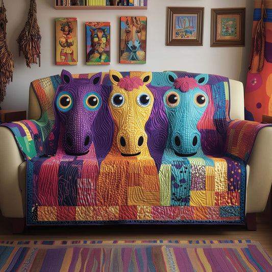 Funky Horse Quilted Sofa Cover GFTOYC1577
