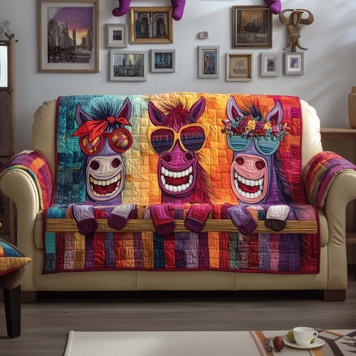 Funky Horse Quilted Sofa Cover GFTOYC1580