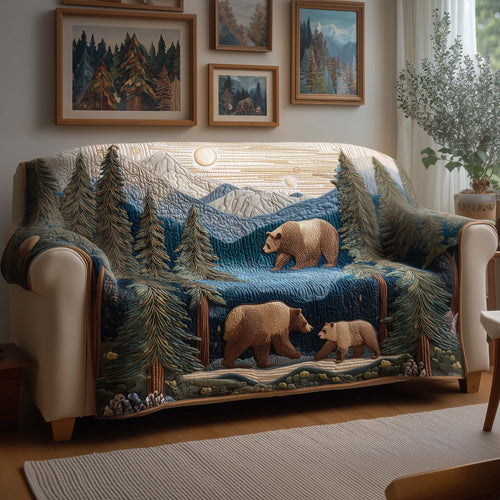 Bear Forest Quilted Sofa Cover GFTOYC1581