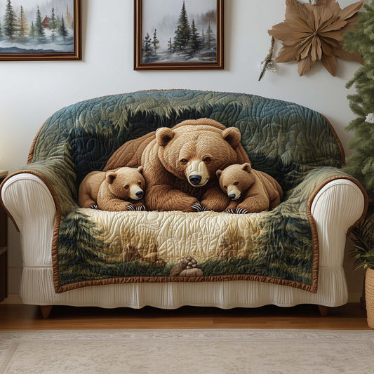 Bear Forest Quilted Sofa Cover GFTOYC1582