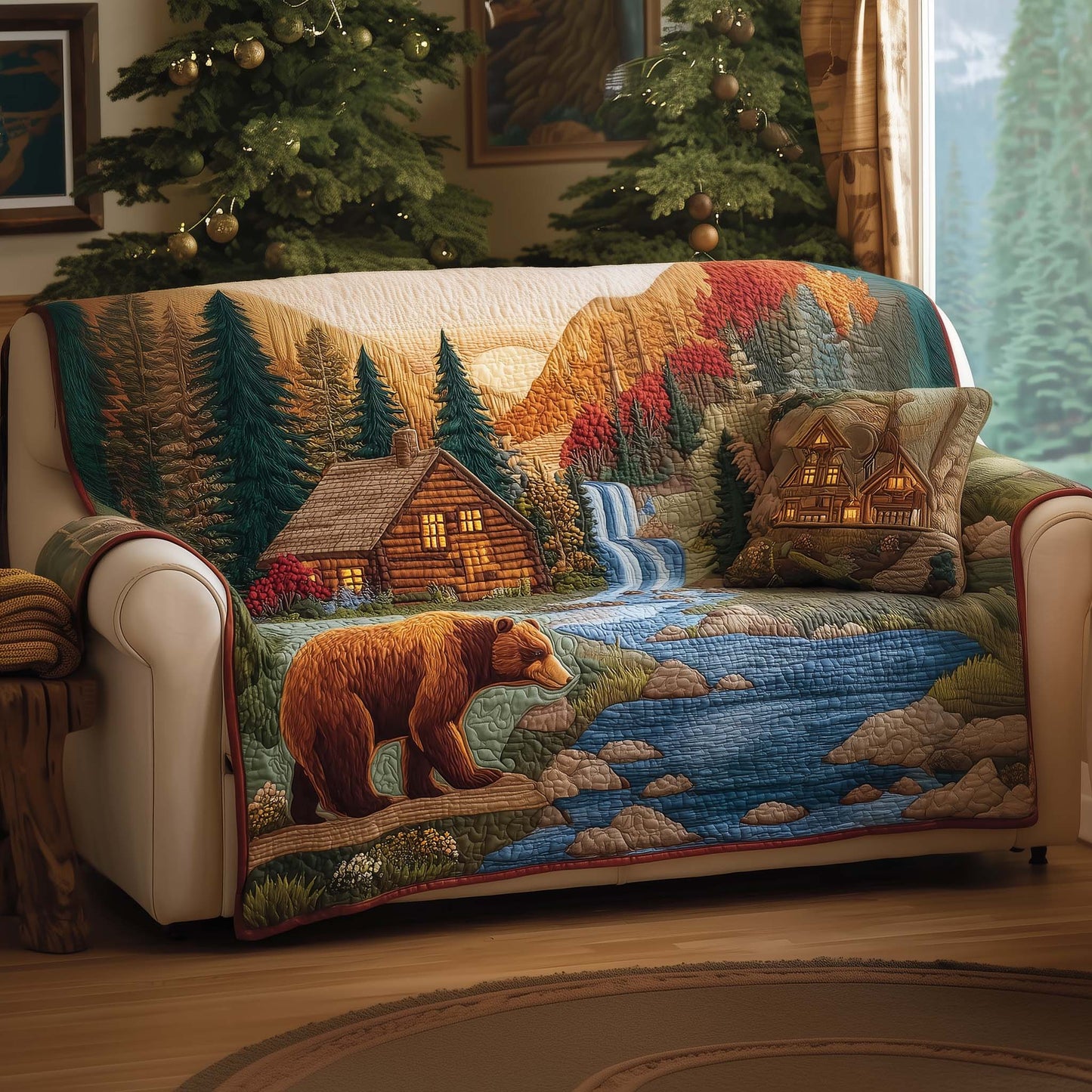 Bear Forest Quilted Sofa Cover GFTOYC1587