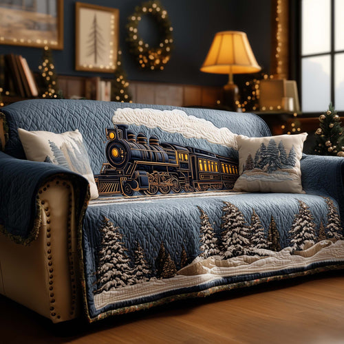 Winter Train Quilted Sofa Cover GFTOYC1590