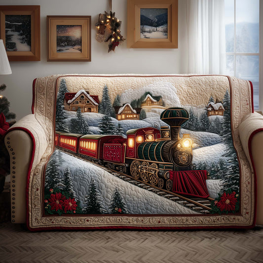 Winter Train Quilted Sofa Cover GFTOYC1592