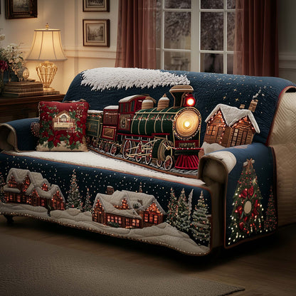 Winter Train Quilted Sofa Cover GFTOYC1594