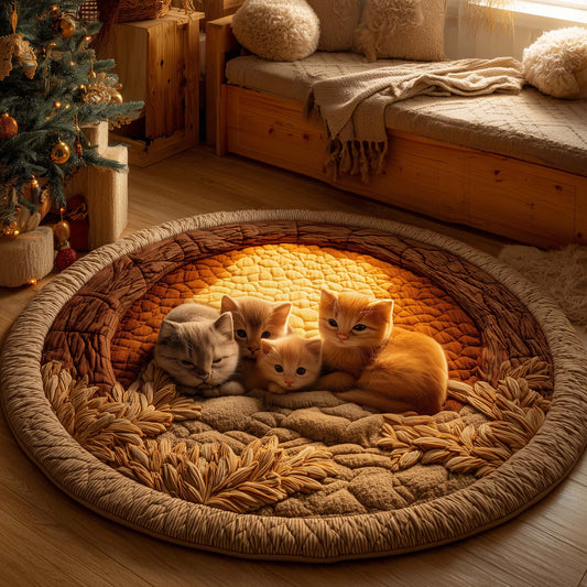 Snuggle Cat Quilted Round Mat GFTOYC1598