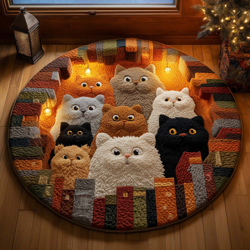 Snuggle Cat Quilted Round Mat GFTOYC1599