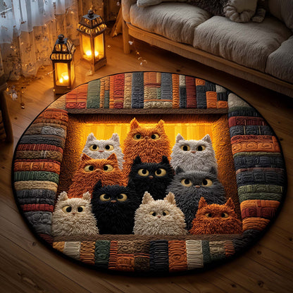 Snuggle Cat Quilted Round Mat GFTOYC1600
