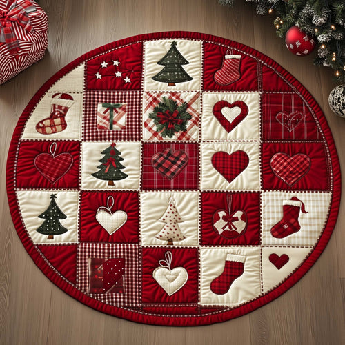 Christmas Patchwork Quilted Round Mat GFTOYC1621