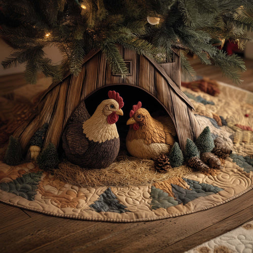 Cozy Chicken Quilted Tree Skirt GFTOYC1656
