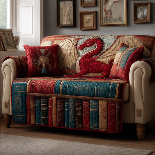 Dragon Book Quilted Sofa Cover GFTOYC1672