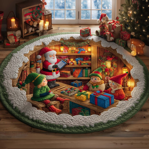 Santa Workshop Quilted Round Mat GFTOYC1679