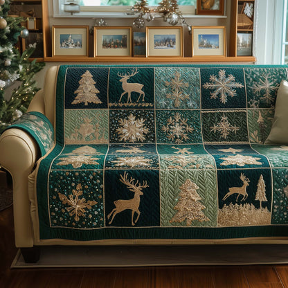 Yuletide Patchwork Quilted Sofa Cover GFTOYC1694