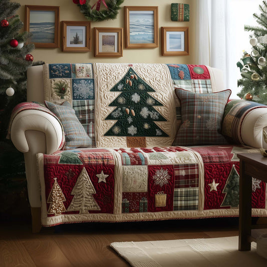 Yuletide Patchwork Quilted Sofa Cover GFTOYC1697