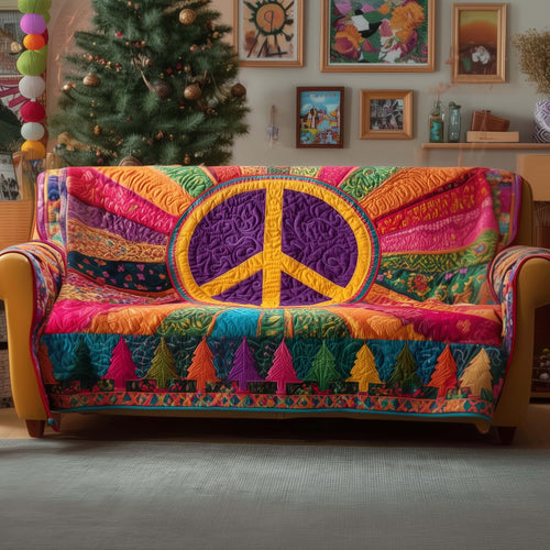 Peace Sign Quilted Sofa Cover GFTOYC1730