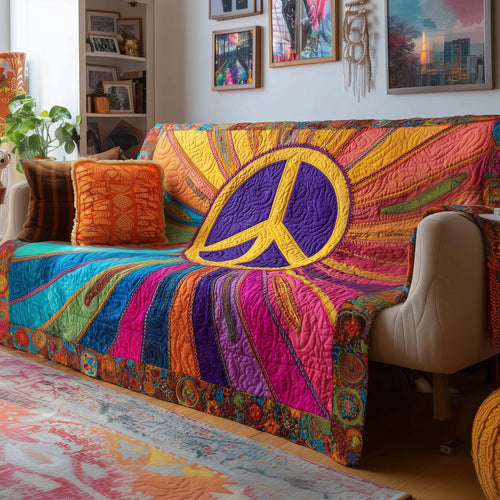 Peace Sign Quilted Sofa Cover GFTOYC1731
